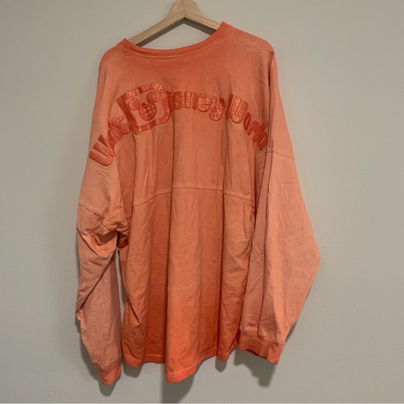Walt Disney World Coral Peach Ombre Spirit Jersey Sweater Shirt, Size XXL - Picture 3 of 5